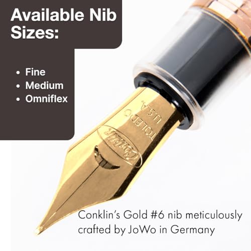**Ink**.                                     Conklin All American Demo Blue Special Eyedropper Edition Fountain Pen - 14K Flex Solid Gold Nib - Dynamic Flexibility & Crystal Blue Elegance - Ideal Gift for Writers & Collectors
