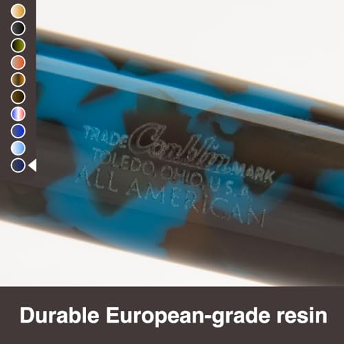 **Ink**.                                     Conklin All American Demo Blue Special Eyedropper Edition Fountain Pen - 14K Flex Solid Gold Nib - Dynamic Flexibility & Crystal Blue Elegance - Ideal Gift for Writers & Collectors