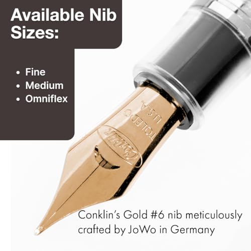 **Ink**.                                     Conklin All American Demo Blue Special Eyedropper Edition Fountain Pen - 14K Flex Solid Gold Nib - Dynamic Flexibility & Crystal Blue Elegance - Ideal Gift for Writers & Collectors