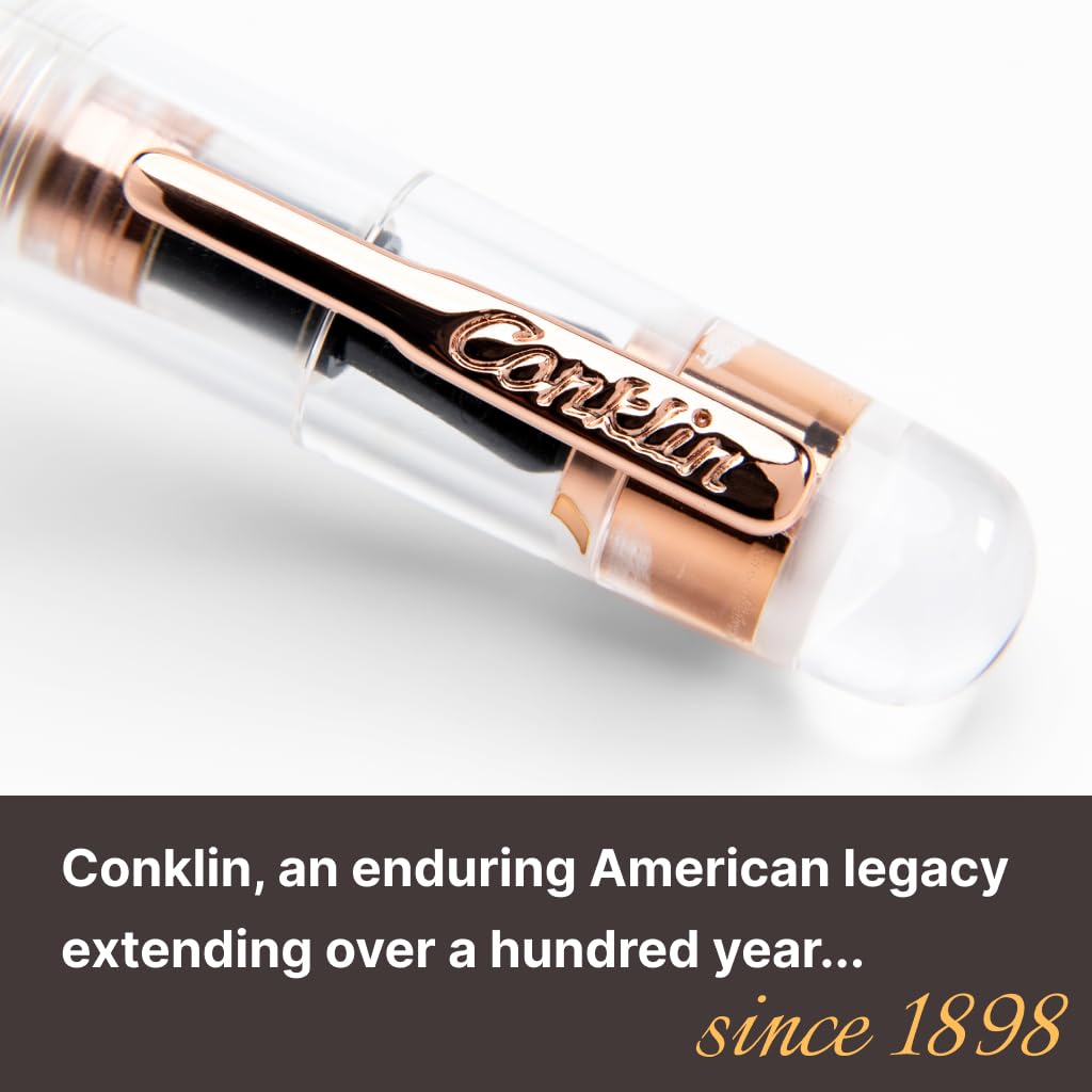 **Ink**.                                     Conklin All American Demo Blue Special Eyedropper Edition Fountain Pen - 14K Flex Solid Gold Nib - Dynamic Flexibility & Crystal Blue Elegance - Ideal Gift for Writers & Collectors
