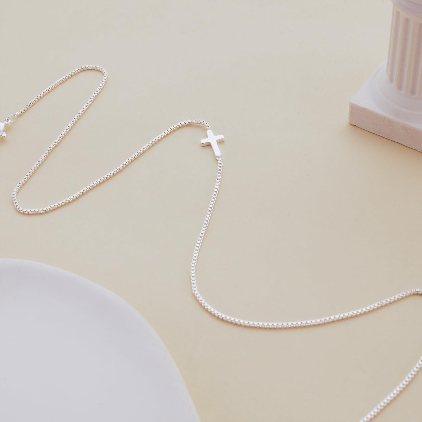 **Adorn**.                                  Cross Necklace for Women 14K Real Gold Silver Plated Dainty Small Cross Pendant Choker Simple Trendy Cute Cross Charm Chain Necklace Easter Basket Stuffers Baptism Religious Faith Jewelry Gift