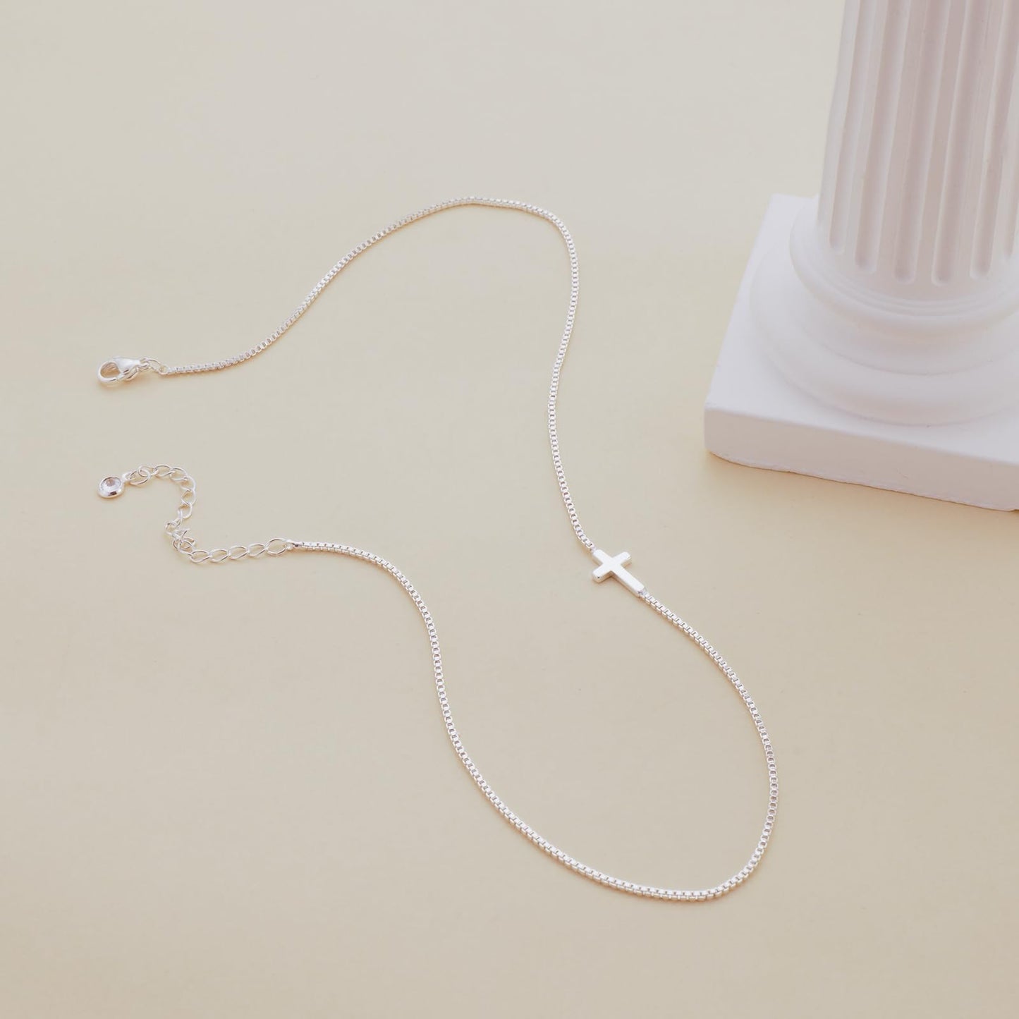 **Adorn**.                                  Cross Necklace for Women 14K Real Gold Silver Plated Dainty Small Cross Pendant Choker Simple Trendy Cute Cross Charm Chain Necklace Easter Basket Stuffers Baptism Religious Faith Jewelry Gift