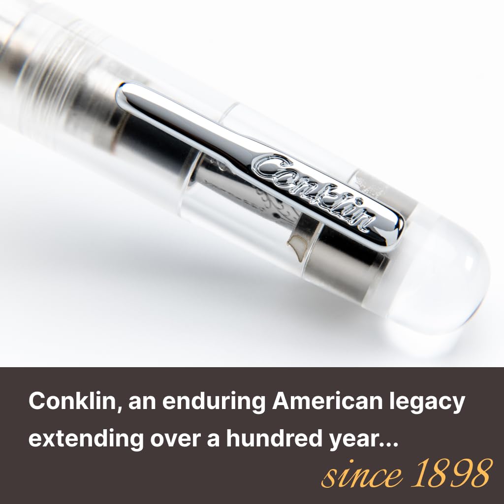 **Ink**.                                     Conklin All American Demo Blue Special Eyedropper Edition Fountain Pen - 14K Flex Solid Gold Nib - Dynamic Flexibility & Crystal Blue Elegance - Ideal Gift for Writers & Collectors
