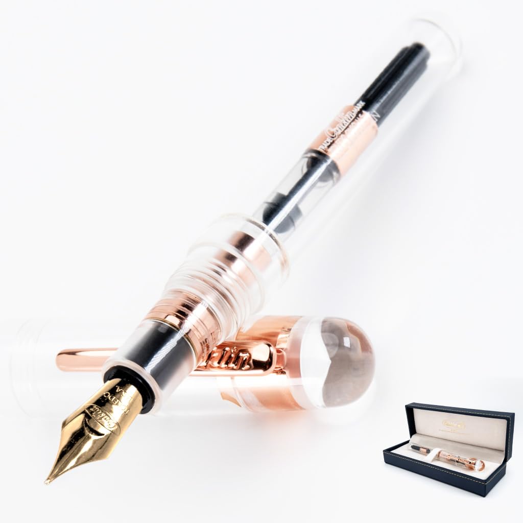 **Ink**.                                     Conklin All American Demo Blue Special Eyedropper Edition Fountain Pen - 14K Flex Solid Gold Nib - Dynamic Flexibility & Crystal Blue Elegance - Ideal Gift for Writers & Collectors