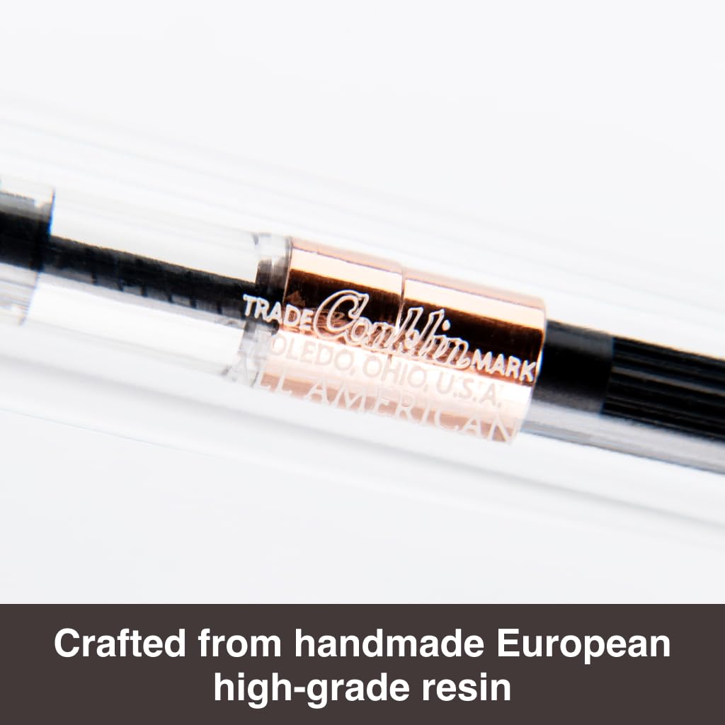 **Ink**.                                     Conklin All American Demo Blue Special Eyedropper Edition Fountain Pen - 14K Flex Solid Gold Nib - Dynamic Flexibility & Crystal Blue Elegance - Ideal Gift for Writers & Collectors