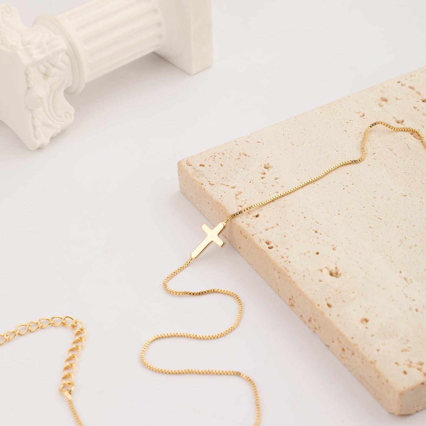 **Adorn**.                                  Cross Necklace for Women 14K Real Gold Silver Plated Dainty Small Cross Pendant Choker Simple Trendy Cute Cross Charm Chain Necklace Easter Basket Stuffers Baptism Religious Faith Jewelry Gift