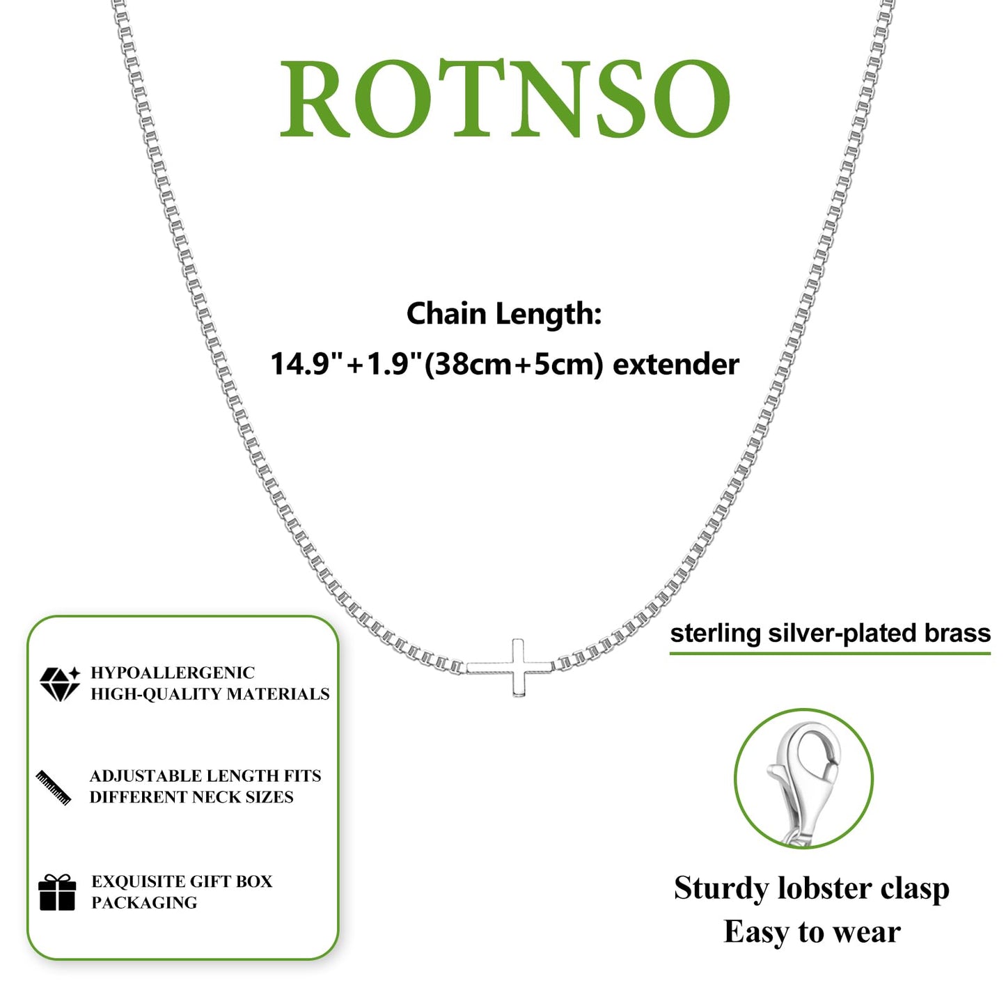 **Adorn**.                                  Cross Necklace for Women 14K Real Gold Silver Plated Dainty Small Cross Pendant Choker Simple Trendy Cute Cross Charm Chain Necklace Easter Basket Stuffers Baptism Religious Faith Jewelry Gift