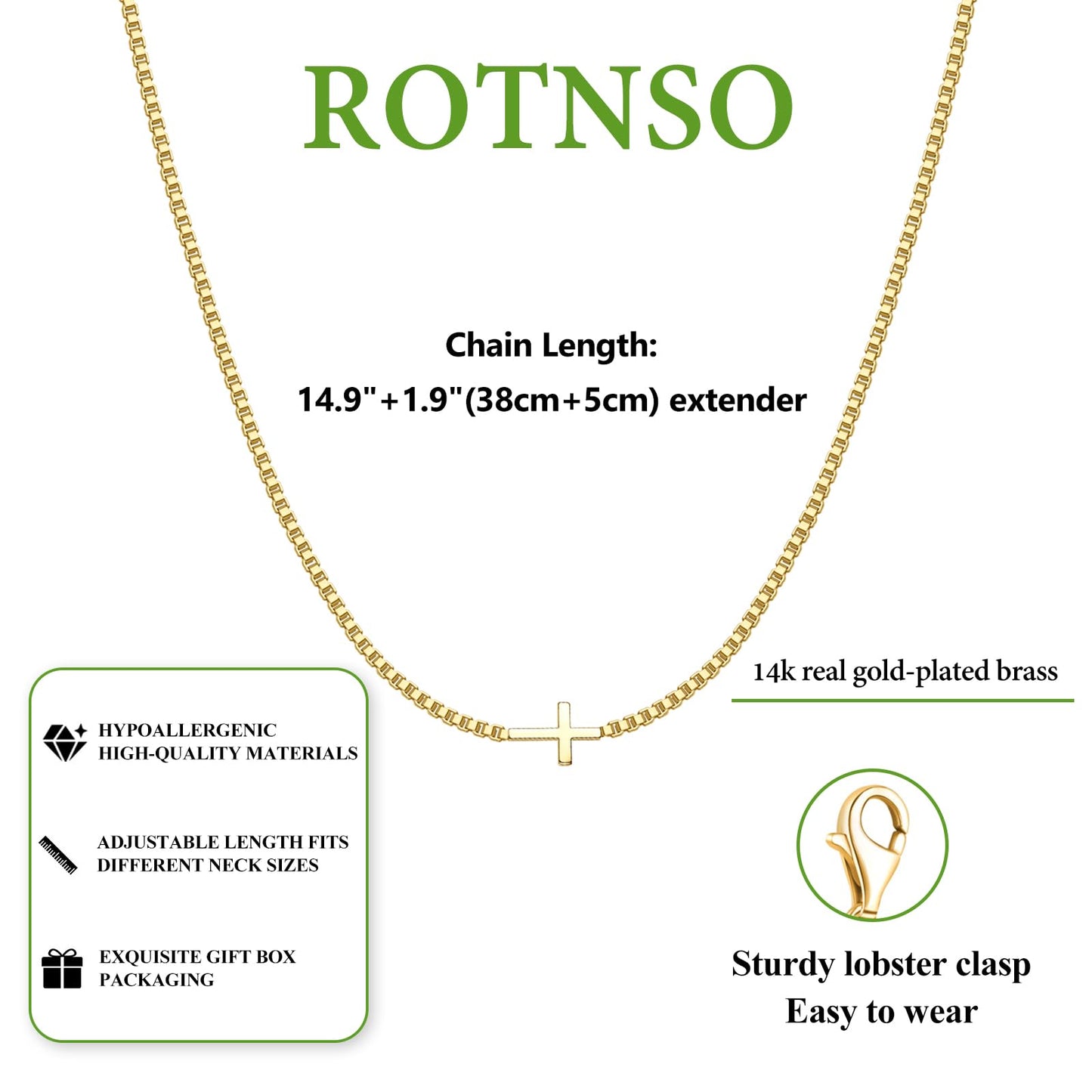 **Adorn**.                                  Cross Necklace for Women 14K Real Gold Silver Plated Dainty Small Cross Pendant Choker Simple Trendy Cute Cross Charm Chain Necklace Easter Basket Stuffers Baptism Religious Faith Jewelry Gift