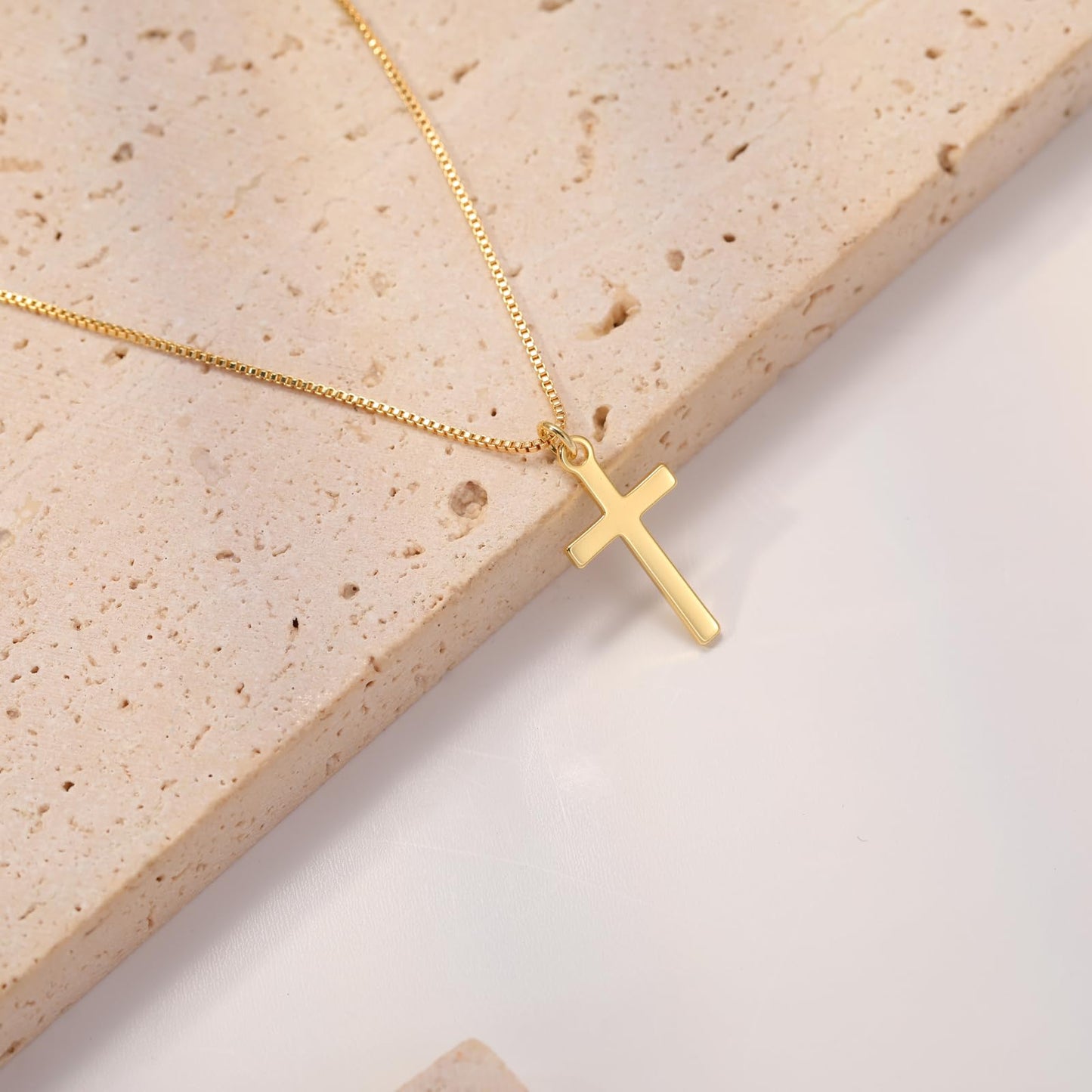 **Adorn**.                                  Cross Necklace for Women 14K Real Gold Silver Plated Dainty Small Cross Pendant Choker Simple Trendy Cute Cross Charm Chain Necklace Easter Basket Stuffers Baptism Religious Faith Jewelry Gift